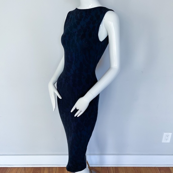 Emporio Armani | Dress Knit Jacquard Bodycon Sleeveless Backless Stretch - Picture 1 of 15
